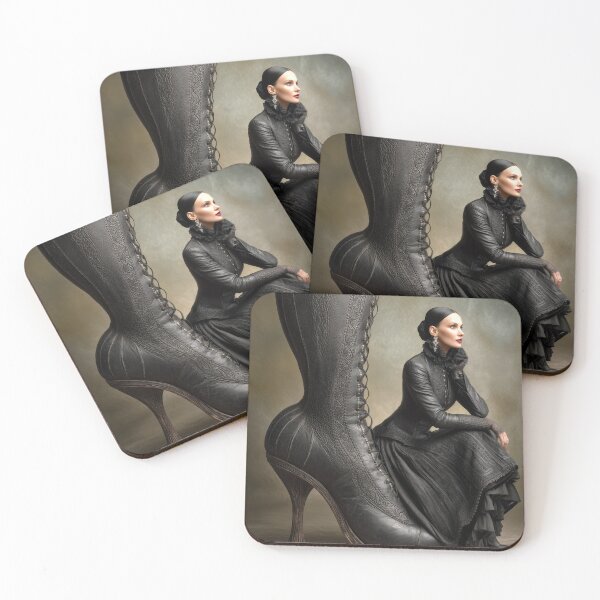 Item preview, Modern Fashion Art – Stylish Woman Sitting on Giant Leather Boot designed and sold by Gino By Design.