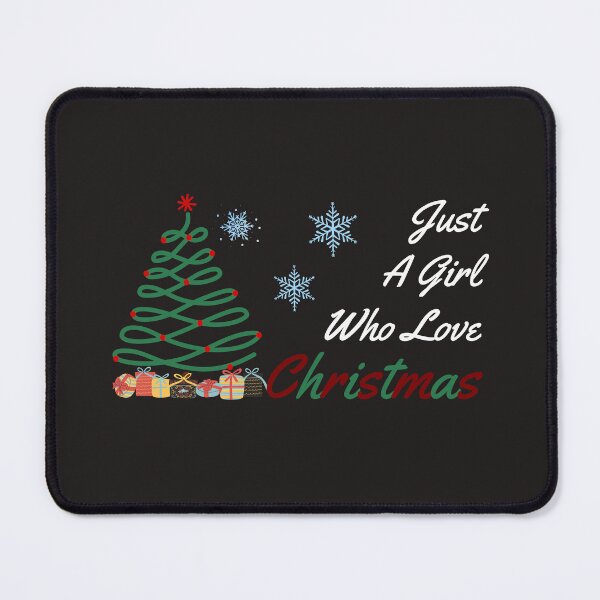 Item preview, Christmas tree pattern shirt with the words "Just a girl who loves Christmas" designed and sold by apple-tea.