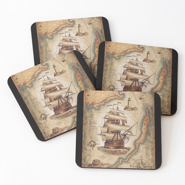 Item preview, Antique Sailing Ship Nautical Chart designed and sold by Shop9999.