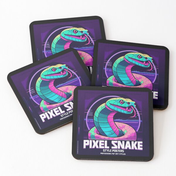 Item preview, Pixel Snake – Retro Neon Synthwave Gaming Poster designed and sold by rouzaina.