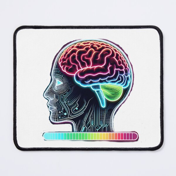 Item preview, Cyber Skull Side View – Futuristic Brain & Play Button Eyes designed and sold by JokesterTV777.