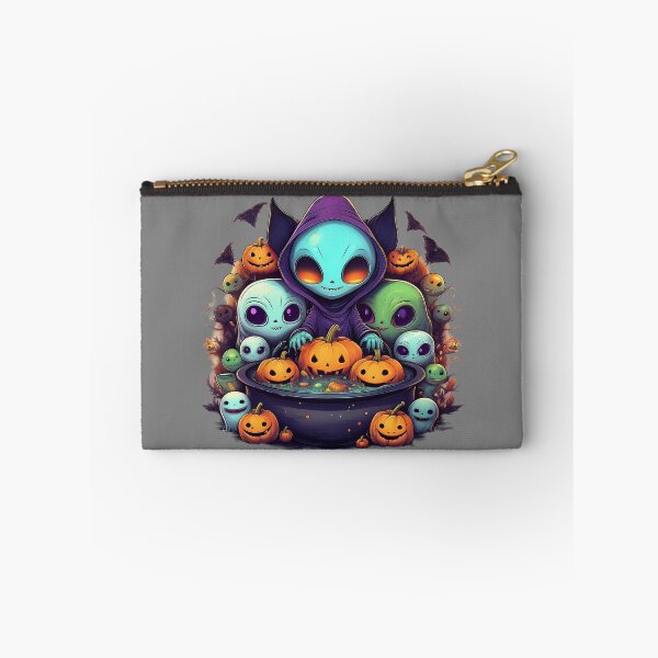 Item preview, Intergalactic Trick-or-Treat: A vibrant and spooky design with aliens, pumpkins, bats and alien cats  designed and sold by Camel & Quirk.