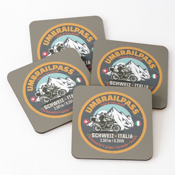 Item preview, Umbrail Pass Passo dell Umbrail Italy Switzerland Sticker & T-Shirt 02 designed and sold by OuterShellUK.