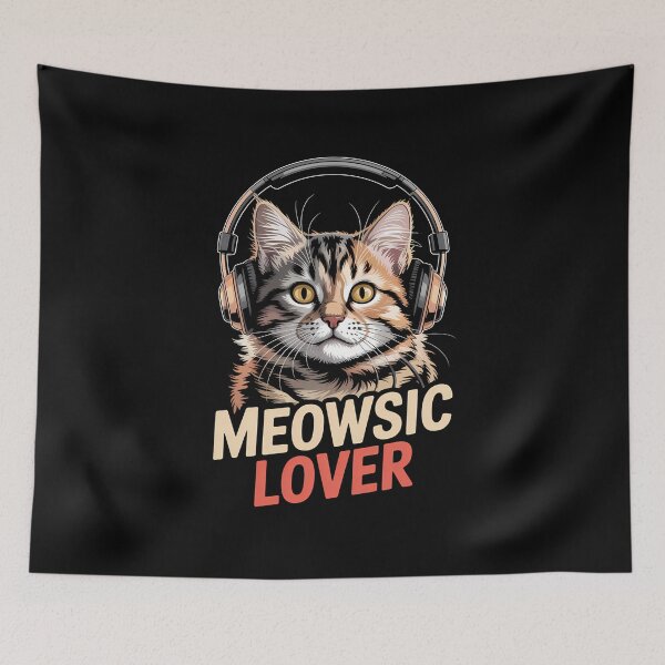 Item preview, Meowsic Lover – Cute Cat Design for Music and Kitty Fans designed and sold by Opalook.