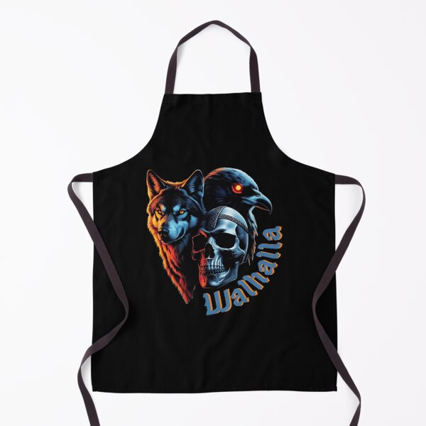 Item preview, Valhalla Viking skull with wolf and raven-Viking designed and sold by Zerberus71.