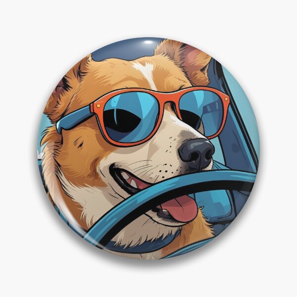 Item preview, Cool Dog on the Road – Funny Driving Pup designed and sold by Art-Design-EM.