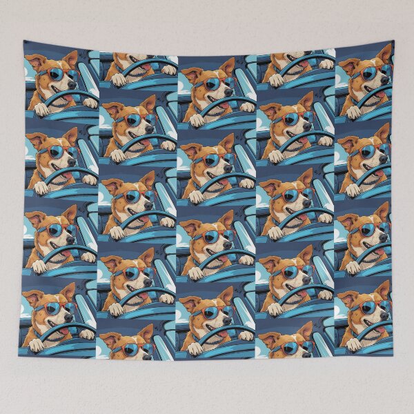 Item preview, Cool Dog on the Road – Funny Driving Pup designed and sold by Art-Design-EM.