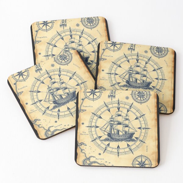 Item preview, Vintage Explorer’s Sea Chart Artwork designed and sold by Shop9999.