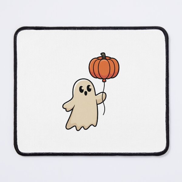 Item preview, Cute Ghost with Pumpkin Balloon – Halloween Fun designed and sold by ArtByYunus.