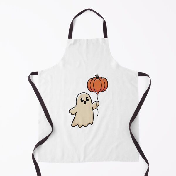 Item preview, Cute Ghost with Pumpkin Balloon – Halloween Fun designed and sold by ArtByYunus.