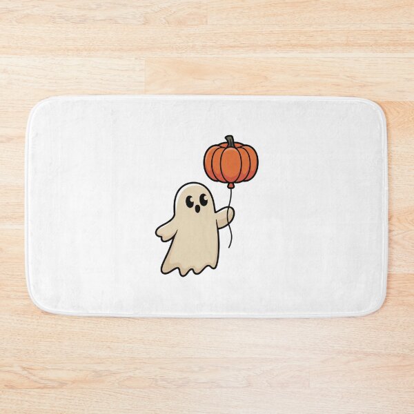 Item preview, Cute Ghost with Pumpkin Balloon – Halloween Fun designed and sold by ArtByYunus.
