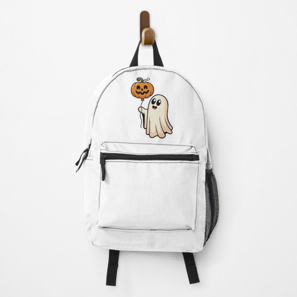 Item preview, Cute Ghost with Pumpkin Balloon – Halloween Fun designed and sold by ArtByYunus.
