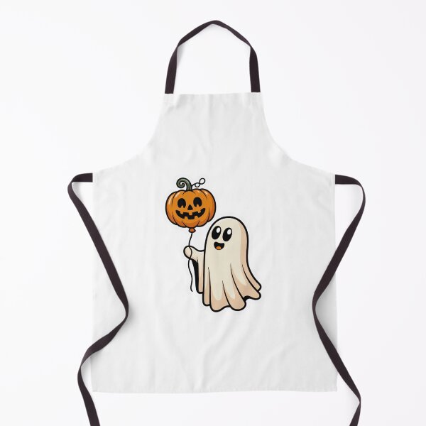 Item preview, Cute Ghost with Pumpkin Balloon – Halloween Fun designed and sold by ArtByYunus.