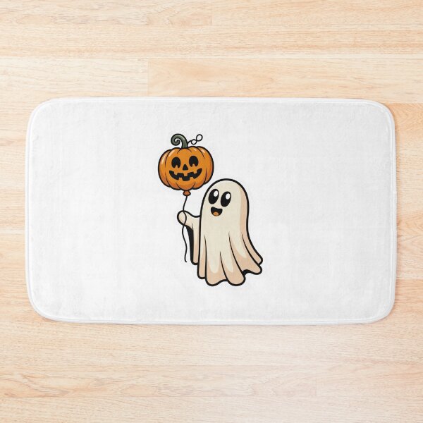 Item preview, Cute Ghost with Pumpkin Balloon – Halloween Fun designed and sold by ArtByYunus.