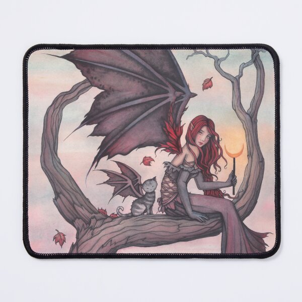 Item preview, Victoria's Tree - Autumn Fairy and Cat with Wings Art by Molly Harrison designed and sold by Molly  Harrison.
