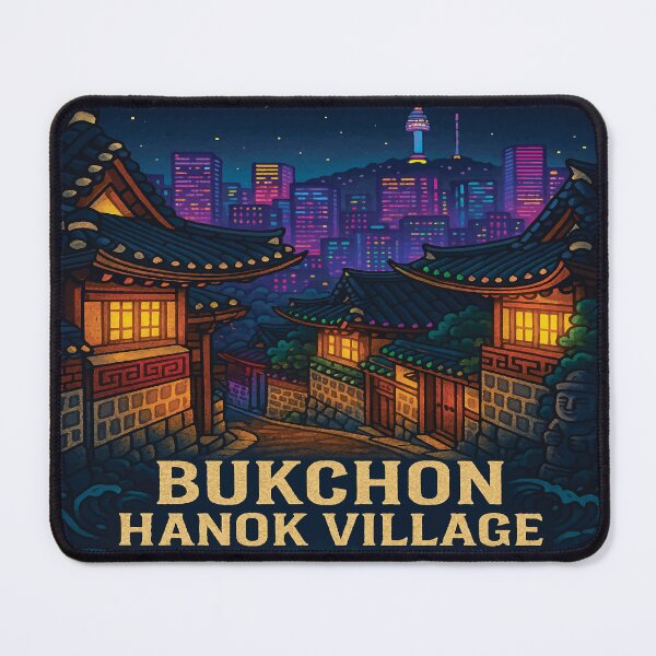 Item preview, HADAM_Bukchon Village and Seoul Skyline at Night designed and sold by HADAM.KR.