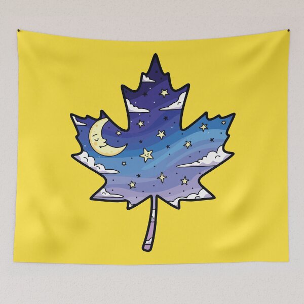 Item preview, night sky in maple leaf designed and sold by BrownHorse90s.