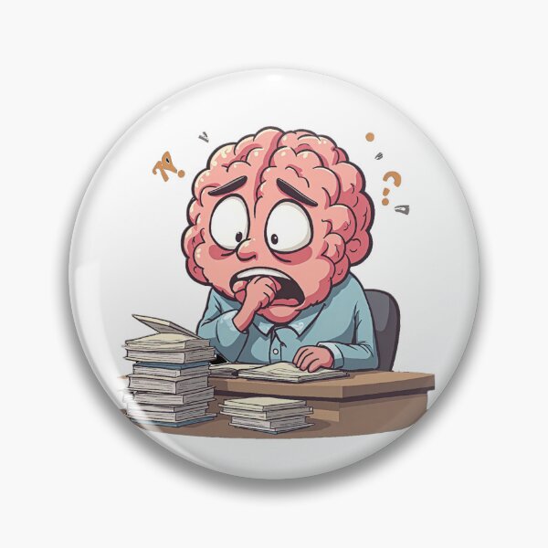 Item preview,  Overthinking Brain Cartoon Sticker – Funny Cute Mental Health Design designed and sold by mostafa gebril  ⭐⭐⭐⭐⭐.