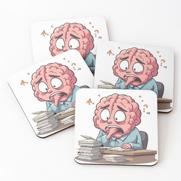 Item preview,  Overthinking Brain Cartoon Sticker – Funny Cute Mental Health Design designed and sold by mostafa gebril  ⭐⭐⭐⭐⭐.
