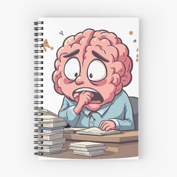 Item preview,  Overthinking Brain Cartoon Sticker – Funny Cute Mental Health Design designed and sold by mostafa gebril  ⭐⭐⭐⭐⭐.