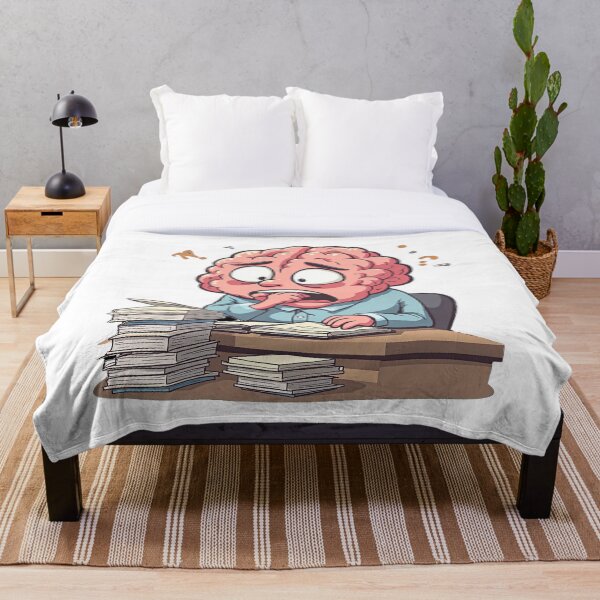 Item preview, Pegatina de caricatura de "Cerebro que piensa demasiado" - Diseño divertido y tierno para la salud mental designed and sold by mostafa gebril  ⭐⭐⭐⭐⭐.