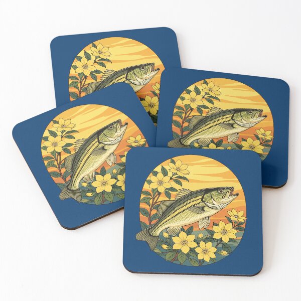Item preview, Striped Bass Rockfish And Yellow Jasmine Flowers designed and sold by taiche.