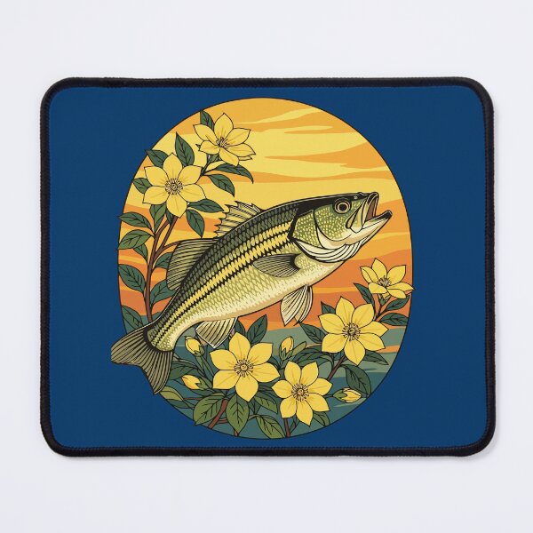 Item preview, Striped Bass Rockfish And Yellow Jasmine Flowers designed and sold by taiche.