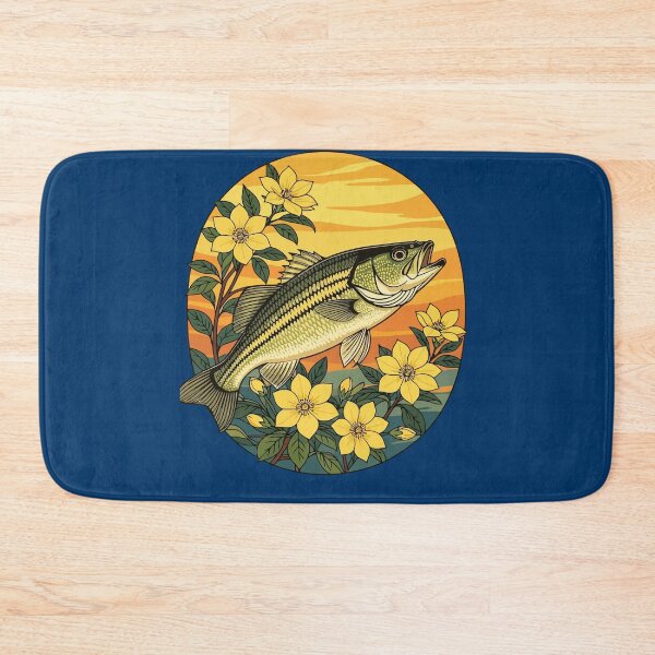 Item preview, Striped Bass Rockfish And Yellow Jasmine Flowers designed and sold by taiche.