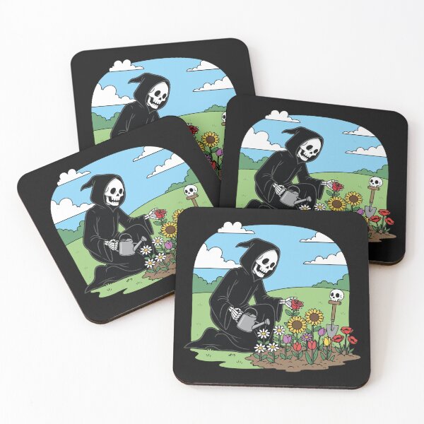Item preview, Grim Reaper watering flowers designed and sold by BrownHorse90s.