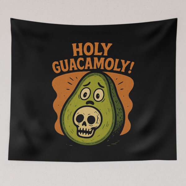 Item preview, Holy Guacamoly – Scared Avocado with Skull Pit Halloween Design designed and sold by Meandmyshop.