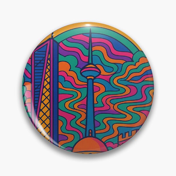 Item preview, Psychedelic Jeddah Cityscape Poster | Vibrant Retro Saudi Arabia Travel Art | Trippy Red Sea Coastline & City Skyline Illustration | Colorful Middle Eastern Wall Decor designed and sold by PaintedPixels01.