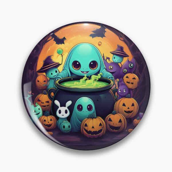Item preview, Spooky Coven: A vibrant and spooky design with aliens, pumpkins, bats and alien cats  designed and sold by Camel & Quirk.
