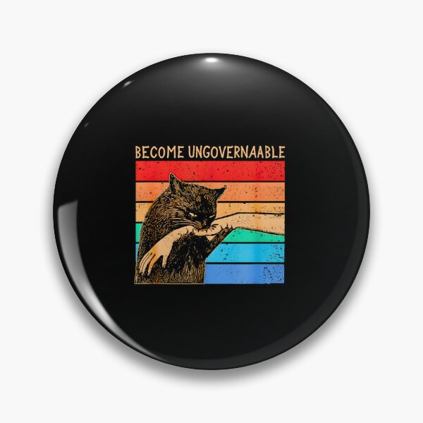 Item preview, Become Ungovernable - Black Cat Biting Hand Funny Meme designed and sold by kawaiivsglitch.
