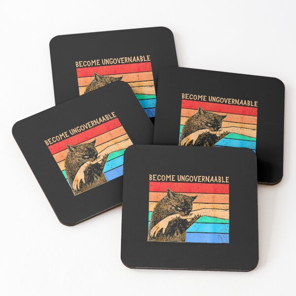 Item preview, Become Ungovernable - Black Cat Biting Hand Funny Meme designed and sold by kawaiivsglitch.