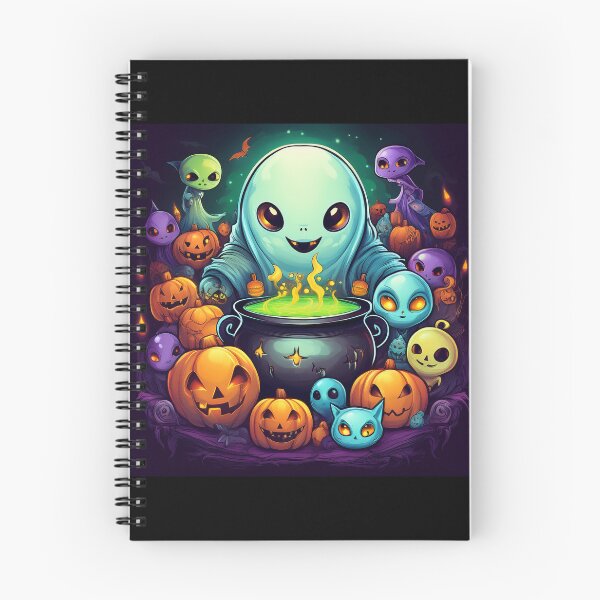 Item preview, Cosmic Brewing Trick-or-Treat: A vibrant and spooky design with aliens, pumpkins, bats and alien cats  designed and sold by Camel & Quirk.