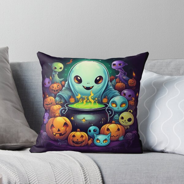 Item preview, Cosmic Brewing Trick-or-Treat: A vibrant and spooky design with aliens, pumpkins, bats and alien cats  designed and sold by Grang Art Artistic Designs.