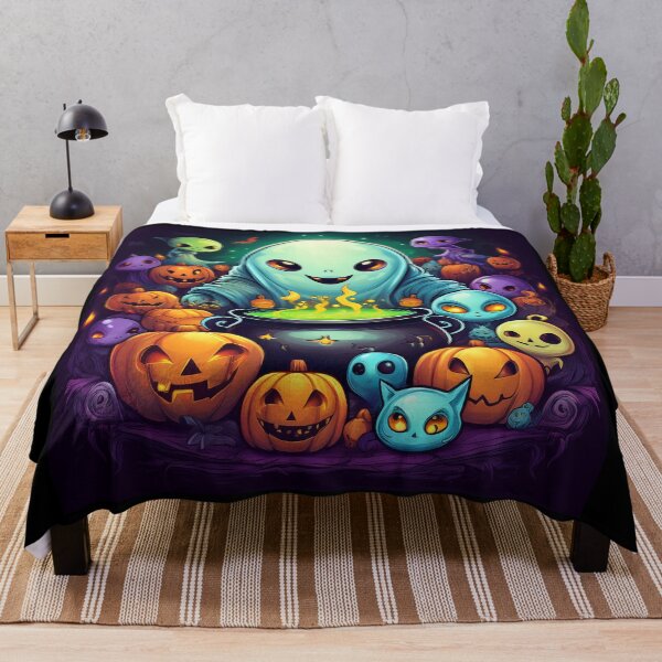 Item preview, Cosmic Brewing Trick-or-Treat: A vibrant and spooky design with aliens, pumpkins, bats and alien cats  designed and sold by Grang Art Artistic Designs.