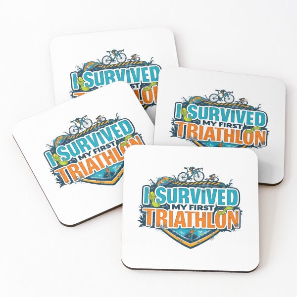 Item preview, I Survived My First Triathlon | Funny Beginner Triathlete Sticker designed and sold by Triathlongram.