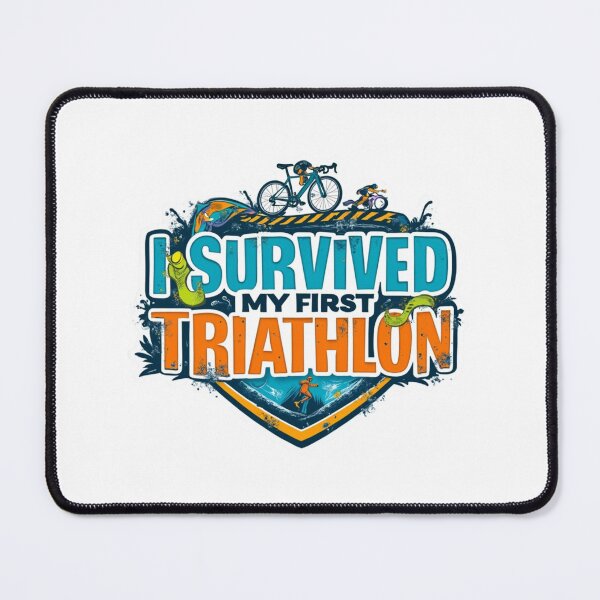 Item preview, I Survived My First Triathlon | Funny Beginner Triathlete Sticker designed and sold by Triathlongram.