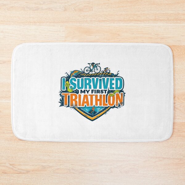 Item preview, I Survived My First Triathlon | Funny Beginner Triathlete Sticker designed and sold by Triathlongram.