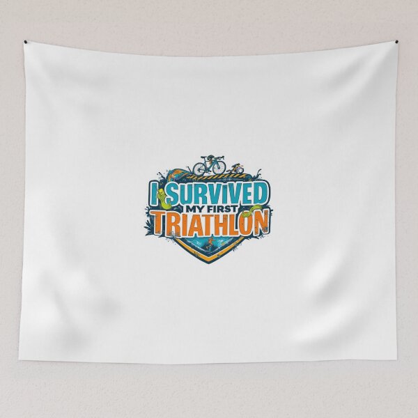 Item preview, I Survived My First Triathlon | Funny Beginner Triathlete Sticker designed and sold by Triathlongram.