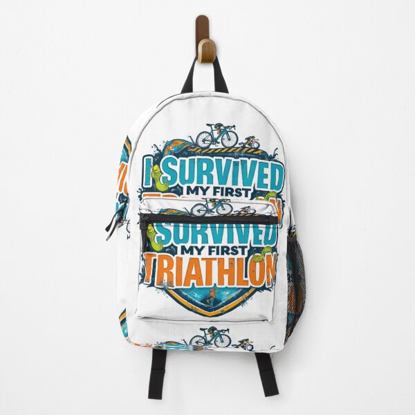 Item preview, I Survived My First Triathlon | Funny Beginner Triathlete Sticker designed and sold by Triathlongram.
