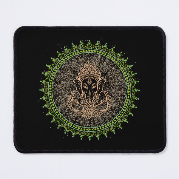 Item preview, Yoga GREE AND GOLDEN Ganesha, VERSION 2 Hindu elephant god ganesha or Ganpati, happy diwali rangoli design 11 designed and sold by mndesignworx.