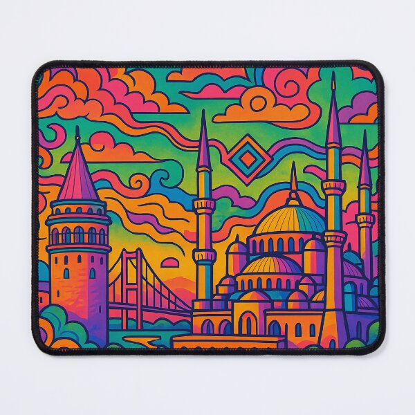 Item preview, Psychedelic Istanbul Poster | Trippy Retro Turkey Travel Art | Vibrant Hagia Sophia, Bosphorus & City Skyline Illustration | Colorful Turkish Wall Decor designed and sold by PaintedPixels01.
