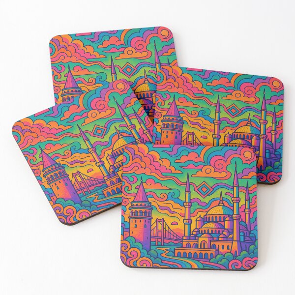 Item preview, Psychedelic Istanbul Poster | Trippy Retro Turkey Travel Art | Vibrant Hagia Sophia, Bosphorus & City Skyline Illustration | Colorful Turkish Wall Decor designed and sold by PaintedPixels01.