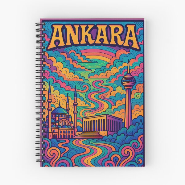 Item preview, Psychedelic Ankara Poster | Trippy Retro Turkey Travel Art | Vibrant Anıtkabir, Kocatepe Mosque & City Skyline Illustration | Colorful Turkish Wall Decor designed and sold by PaintedPixels01.