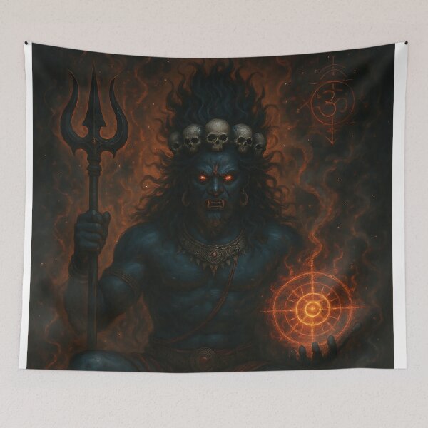 Item preview, Bhairava the Fierce – Dark Hindu God of Time and Destruction designed and sold by Beamiverse.