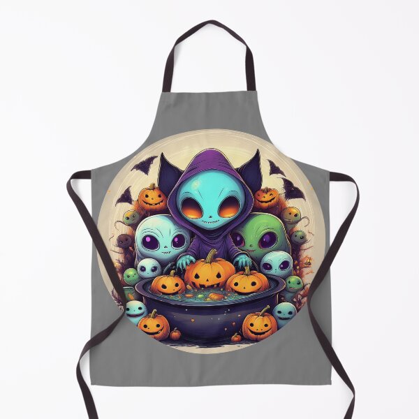 Item preview, Alien Trick-or-Treat: A vibrant and spooky design with aliens, pumpkins, bats and alien cats designed and sold by Grang Art Artistic Designs.