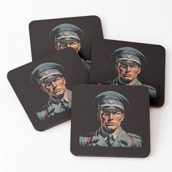 Item preview, Stoic Military Officer Illustration designed and sold by Rue Design Company.