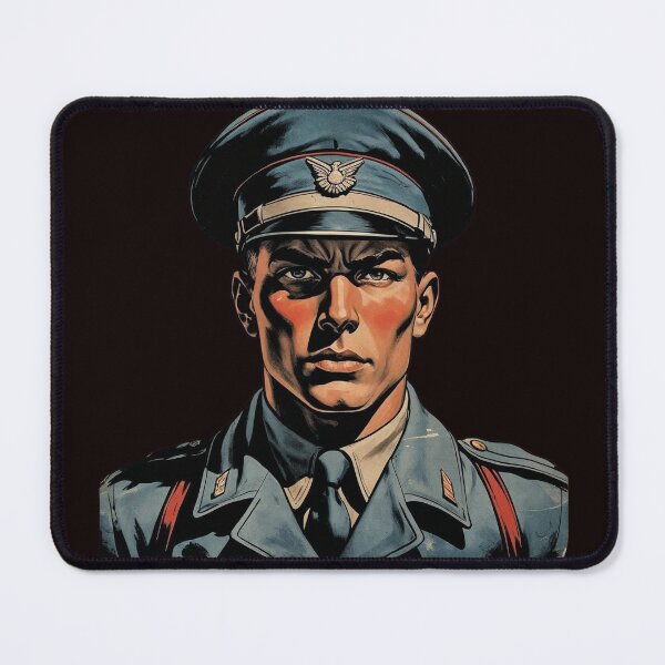 Item preview, Stoic Military Officer Illustration designed and sold by Rue Market.